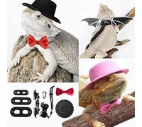 5Pcs Valentine's Day Bearded Dragon, Lizard Valentines St Patricks Hats Bandanas Outfits for Bearded Dragon Lizard Hamster Guinea Pig Small Animal(pink,S)