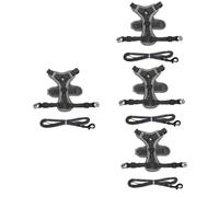5pcs Vest Type Cat Walking Leash Small Dog Vest Dog Vest Harness Pet Harness Puppy Collar and Leash Cat Harness Dog Walk (Grey 20X19X1CMx4pcs)