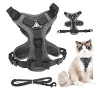 5pcs Vest Type Cat Walking Leash Small Dog Vest Dog Vest Harness Pet Harness Puppy Collar and Leash Cat Harness Dog Walk (Grey 20X19X1CM)