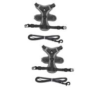 5pcs Vest Type Cat Walking Leash Small Dog Vest Dog Vest Harness Pet Harness Puppy Collar and Leash Cat Harness Dog Walk (Grey 20X19X1CMx2pcs)