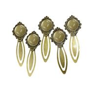 5Pcs Vintage Bookmarks with Clear Glass Stone Antique Bookmarks Page Marker Clip for Book Lover Reader Teacher Women Men Bible