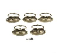 5pcs Vintage Cabinet Knobs, Green Bronze Zinc Alloy Drawer Pulls for Kitchen Cupboards Furniture Bookcases, Retro European Style Hardware Handles
