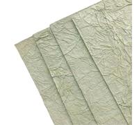 5Pcs Vintage Crepe Paper Scrapbooking Decoration Journal Collage DIY Diary Bookmark Floral Tissue Craft Materials for Writing Drawing Scrapbooking(Green)