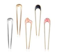 5pcs Vintage French Style Hair Pins - U Shaped & Chignon for Long & Medium Hair