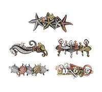 5Pcs Vintage Hair Barrettes Retro French Hair Pins Clasp Metal Bronze Roses For Butterfly Dolphin Hair Clips For Women G Flower Hair Clips For Women