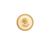 5pcs Vintage Round Retro Gold Metal Rose Flower Pattern Buttons for Clothes Coats Decoration