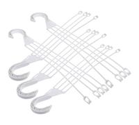 5pcs Wall Mounted Flower Pot Hanging Hooks, White Plastic 45x6.5x1cm Set | Four Detachable Hangers, Multihook Design, Easy Assembly, Saves Floor Space for Herbs, Planters, Balconies or Bedrooms