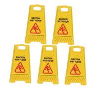 5Pcs Warning Caution Wet Floor Sign Yellow,MINI Toys for Tots Warning Signs,High-Visibility Wet Floors Sign, For Dollhouse Role Play Educational