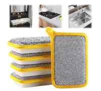 5pcs Washing up Sponge,Double Sided Kitchen Dishcloth,Non-scratch Kitchen Scrub Sponge,Multi-Purpose Absorbent Spon/ge,Kitch/en Dishwashing Cleaning Tool,Bowl Cleaning Pad Scrubber,Washable & Reusable
