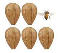 5PCS Wasp Nest Decoy,Fake Wasp Nest,wasp Deterrent Outdoor,Natural Wasp Deterrence for Gardens and Yards,Suitable for Hanging on Decks,Eaves or Near Trash Cans.