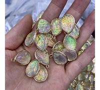 5Pcs Water Drop Natural Stone Synthetic Opal Necklace Pendants Charm for Jewelry Making Supplies Women Men Jewelry Accessories,13x18mm