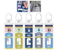 5Pcs Waterproof Cruise Luggage Tag Holders,Clear Waterproof Luggage Tags with Zip Seal Steel Loop,Luggage Tags for Suitcases,Compatible with Major Cruise Lines,Vacation Essentials,Travel Accessories