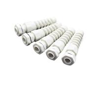 5pcs Waterproof M12 PG7/PG9/PG11 Cable Gland Connector Plastic Flex Spiral Protector for 3.5-6mm Wire Thread(White,PG11)