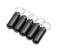 5PCS Waterproof Outdoor Camping Traveling Portable Aluminum Pill-Box Case Bottles Holder Storage Container Keychain Pill Holder Emergency Aspirin Holder