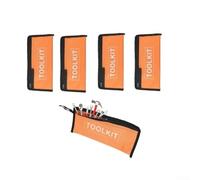 5PCS Waterproof Oxford Canvas Tool Storage Pouch Bags with Heavy-Duty Zipper for Hardware Toolkits and Small Items Organization, Ora