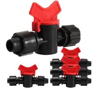 5pcs Ways Black Plastic Ball Valve for 16mm Pipe Water Shut-Off