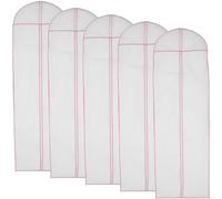 5Pcs Wedding Dress Bag, 180cm Long Dress Covers Garment Storage Bags with Zipper, Dustproof Covers Mothproof Dress Bag Clothing Protector Clear Bags Men Women Suit Storage Bag for Wardrobe Travel