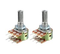 5pcs WH148 20MM 6Pin Dual Potentiometer B1K B2K B5K B10K B20K B50K B100K B250K B1M Ohm Variable Rotary Carbon Film Resistor(100K Ohm)