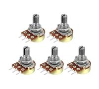 5PCS WH148 B1K B2K B5K B10K B20K B50K B100K B250K B500K B1M 3Pin Linear Potentiometer 15mm Shaft with Nuts and Washers Kit(20K Ohm)