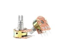 5PCS WH148 Linear Potentiometer Dual Stereo B10K B20K B50K B100K B500K Shaft 15mm 20mm Shaft with Nuts Washers 6pin(B5K,20MM)