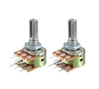 5PCS WH148 Type Single Potentiometer With Switch 5Pin B10K B20K B50K B100K B200K B500K Amplifier Potentiometer Flower Shaft 15MM(100K Ohm)