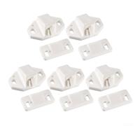 5Pcs White ABS Door Roller Catch with Spring Loaded Strike for Furniture CabinetCloset, Quick Install Hardware Included- Body 35x21x20mm