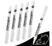 5PCS White Acrylic Paint Pens White Pen Fabric Paint Permanent Marker Pens Set Fine Tip 1mm Waterproof Paint Pen for Fabric Rock Painting Tyre Art Paper Glass for Drawing,Coloring,Graffiti,DIY Crafts