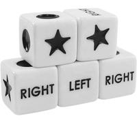 5Pcs White Left Right Center Dice Six Sided Standard Size Acrylic Dice Easy to Grip Game Dice Games Standard Dice (16mm)