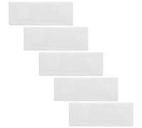 5pcs White Plastic Blank Wall Plate for 118/120 Type Electric Box | Reinforced 4-gang Clip-On Design, Oversize Receptacle Plate, Smooth Paintable Finish for Renovations