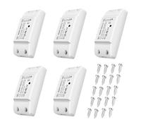 5Pcs WiFi and BT Smart Switch 10A 2200W Dual-mode On/Off Device Voice Tuya APP Remote Control Timing Switch Smart Home Voice Control for Electric Appliances Universal Smart Home Automation Module