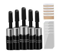 5PCS Windshield Repair Kit, Fast-Acting Glass Crack Repair Liquid for Cracks and Chips, Automotive Windshield Scratch Remover for Cars, Trucks, SUV (Black) Window Crack Kit, Glass