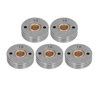 5PCS Wire Feeder Wheel Bearing Steel Double Drive Welding Wire Guide Rollers, 0.8-1.0mm Groove for BINZEl 15AK 24KD 36KD Wire Feeder, High - Accuracy Brass and Steel