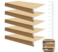 5PCS Wire Shelf Covers,30x20x3 in Imitation Wood-Look,Closet,Bathroom,Waterproof Scratch Resistant Easy Install,PVC Shelf Covers for Wire Shelving Wood Color