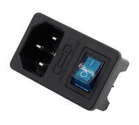 5pcs with 10A fuse Multicolor Rocker Switch Fused 320 C14 Power Socket Fuse Switch AC Socket(Blue)