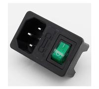 5pcs ! with 10A fuse ! Multicolor Rocker Switch Fused IEC 320 C14 Inlet Power Socket Fuse Switch AC Socket IDGTTLDF(Green)