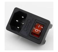 5pcs ! with 10A fuse ! Multicolor Rocker Switch Fused IEC 320 C14 Inlet Power Socket Fuse Switch AC Socket IDGTTLDF(Red)