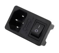 5pcs with 10A fuse Multicolor Rocker Switch Fused IEC 320 C14 Inlet Power Socket Fuse Switch AC Socket(Black)