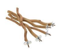 5pcs Wood Bird Cage Perch for Parakeets and Conures, Claw Care | Natural Resting Spot, Reusable Setup for Cage Exercise Play, Khaki Finish, No Burrs, Parrot Keepers