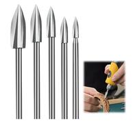 5PCS Wood Carving Bits for Dremel Rotary Tool, Wood Drill Bit with 1/8” Shank, Woodworking Bits for Power Rotary Tools HSS Router Bits for DIY Woodworking Grinding Carving Engraving Drilling