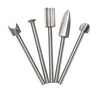 5Pcs Wood Carving Bits Set for Dremel Rotary Tool, High-Speed Steel Engraving Burrs with 1/8'' Shank for DIY Crafts, Root Carving, Relief Work, Fine Detailing and Woodworking Projects
