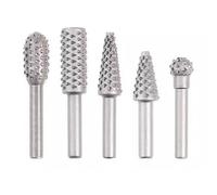 5Pcs Wood Carving File Rasp Drill Bit Rotary Rasp Drill Bit Set Woodworking Rotating Embossed Chisels Shaped Electric Grinding Head