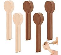 5Pcs Wood Carving Spoon Blank Kit, Unfinished Wooden Spoon Carving Block for Whittling Beech and Walnut Wooden Blank for Beginner Expert DIY Wood Craft