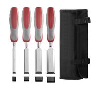 5pcs Wood Chisel Set for Carpentry with Storage Bag Non-Slip Handle Woodworking Wood Carving Bench Chisel Sets Sharp Wood Bevel Blades with Steel Strike Cap
