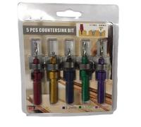 5PCS Wood Countersink Drill Bit Set, HSS 4241 Tapered Pilot Hole Drill Bits with Adjustable Counter Sleeve, 2.8-4.0mm, for Wood Screws, Round Shank 75mm