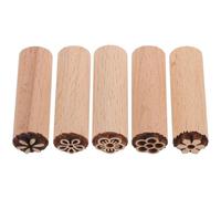 5pcs Wood Flower Stamp for Scrapbook Card Making and Coloring