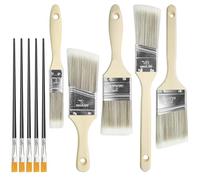 5Pcs Wood Stain Brush Pack - Chip Paint Brush Set, Angled Sash Paint Brushes, Wooden Handle Masonry Paintbrush, Wall Touch Up Furniture Varnish Brushes, for Varnish Paste Gesso, Assorted Sizes