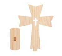 5pcs Wooden Cross with Base Hand-Carved Three-Dimensional Design | Minimalist Rustic Style, Gentle on Furniture, Easy to Clean, Suitable for Bible Study Desk and Table Surfaces