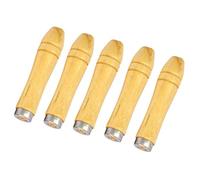 5Pcs Wooden File Handles, Wooden File Handle with Strong Metal Collars, Wooden File Handle 110 mm for Files 6-8 Inch Hole