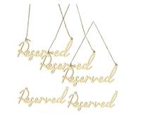 5PCS Wooden Hanging Wedding Reserved Sign Chair With Rope Country Seat For Events