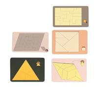 5pcs Wooden Irregular Shape Puzzle, Educational Brain Teaser for Adults & Kids, Challenging Game with Unique Geometric for Family Game Night, Party Learning